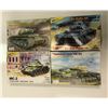 Image 1 : Four 1/35th Scale Started Military Model Tank Armour Kits - Eastern Express/ Zvezda Russian Armour/ 