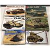 Image 1 : Six 1/35th Scale Started Military Model Tank Armour Kits - Various brands - Tamiya/ Trumpeter/ Meng/