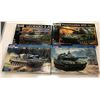 Image 1 : Four Modern German 1/35th Scale Started Military Model Tank Armour Kits - Revell & Hobby Boss