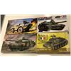 Image 1 : Four 1/35th Scale Started Military Model Tank Armour Kits - Heller & Tamiya