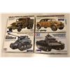 Image 1 : Four Tamiya World War II 1/35th Scale Started Military Model Armour Kits - American & German