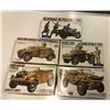 Image 1 : Five Tamiya World War II 1/35th Scale Started Military Model Armour Kits - All German