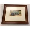Image 2 : World War II Harley Davidson Tin Plate Sign & Framed Original Print of World War II Half Track.