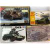 Image 1 : 4 Started 1/35th scale armor model kits T34 76 1943, T-60, 1735 Panzer, etc...