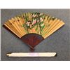 Image 1 : Two Chinese wood and paper rigid fans approx. 40" x 68"