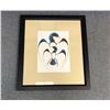 Image 1 : Glass picture frame of Indigenous art image approx. 30" x 27"