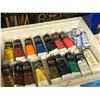 Image 2 : Shelf Lot of Artist Supplies - Oil & Watercolour Paints and Brushes