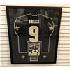Image 1 : Drew Brees #9 Framed Autographed Jersey with COA sticker