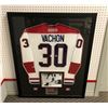 Image 1 : Rogatien "Rogie" Vachon #30 Autographed Framed Jersey with COA sicker