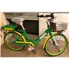 Image 1 : New "EVO" E-Assisted Electric Bicycle - GPS tracked with Charger and Battery - Green & Yellow