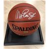 Image 1 : Magic Johnson autographed Basketball in Case - Certified by Hardwood Authentics - Sticker # H11011.