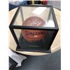 Image 5 : Magic Johnson autographed Basketball in Case - Certified by Hardwood Authentics - Sticker # H11011.