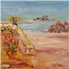 Image 2 : Elliot Fallas, "The Red Door" Original Oil Painting on Canvas, Hand Signed with Letter of Authentici