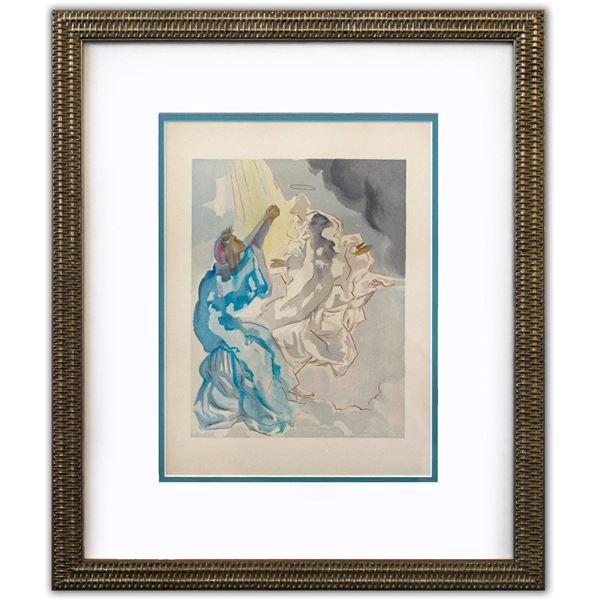 Salvador Dali- Original Color Woodcut on B.F.K. Rives Paper "Paradise 5"