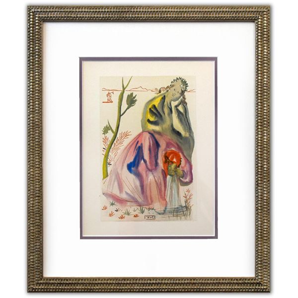 Salvador Dali- Original Color Woodcut on B.F.K. Rives Paper "Purgatory 21"