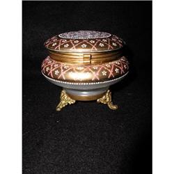 Satin Glass Box Dresser Enameled 19th C #2353756