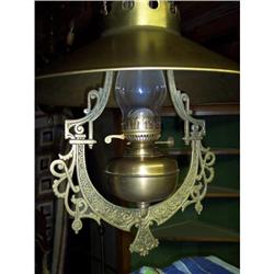 Victorian Hanging Kerosene Pull-Down Lamp #2353917