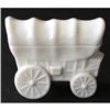 Image 1 : Milk Glass PRAIRIE SCHOONER  Powder Jar #2354020
