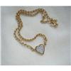 Image 1 : Vint.Italian 18K YGold  chain/pave' Dia.Heart #2354316