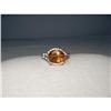 Image 1 : 18K White Gold Orange Citrine Micro Pave Ring #2354413