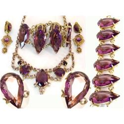 HUGE Juliana PURPLE GLASS BRacelet necklace #2354473