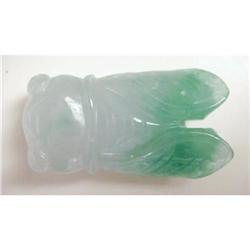 Chinese carved white & green jade Pendant #2354497