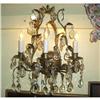 Image 1 : Pair of Gilded Leaf and Crystal Sconces #2354562