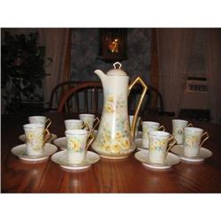11 PC. H. PAINTED LIMOGES CHOC SET #2390771