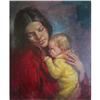 Image 1 : ORIG OIL PAINTING PORTRAIT MOTHER AND CHILD #2390907