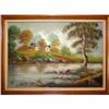 Image 1 : ORIG OIL PAINTING NATURESCAPE STREAM AND #2390911