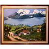 Image 1 : ORIG PAINTING VOLCANO LANDSCAPE IN GUATEMALA #2390916