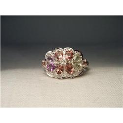 14K Diamond Tourmaline Amethyst Sapphire Ring #2391142