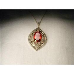 Rare 14K YG Gold Mystic Topaz Diamond Necklace #2391144
