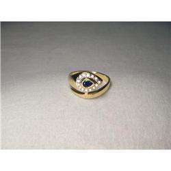 14K Gold Sapphire Diamond Cobra Snake Ring #2391152