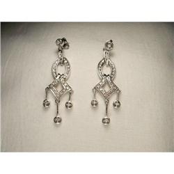 Estate 14K WG Gold Diamond Chandelier Earrings #2391176
