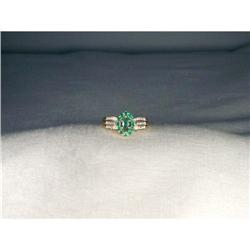 Estate 14K YG Emerald Diamond Marquise Ring #2391179