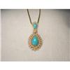 Image 1 : Victorian 18K YG Turquoise Seed Pearl Enhancer #2391183