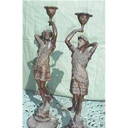 Antique Bronze figural candleholders #2391257