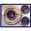 Image 1 : 3CT Amethyst Edwardian mechanical GOLD PIN #2391328