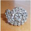 Image 1 : 14K White Gold Diamond Cluster Right Hand Ring#2391428