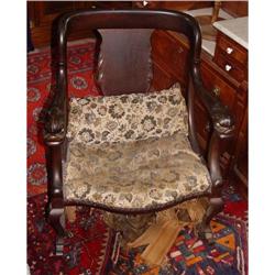 19c Duncan Phyfe Dolphin Handle Rocking Chair #2391474