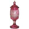 Image 1 : Bohemian Red Glass Goblet w Stag Motif #2381587