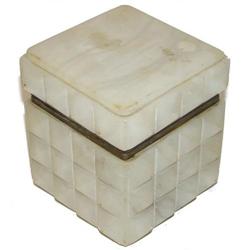 Antique Italian Carved Alabaster Jewel Box #2381598