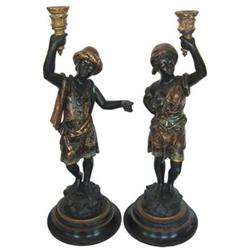 Pair Tall Venetian Blackamoor Table Lamps #2381610