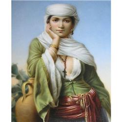 Orientalist Middle Eastern Porcelain Plaque #2381613