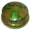 Image 1 : Bohemian Round Green Glass Powder Box #2381638