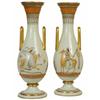 Image 1 : Pair Egyptian Motif Opaline Glass Vases #2381645
