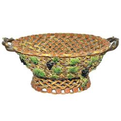 Polychrome Glazed Faience Fruit Basket #2381896