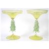 Image 1 : PAIR Golden Venetian Glass Compotes  #2381900