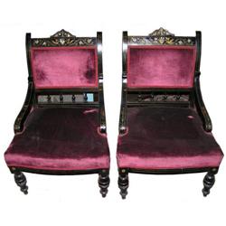 Pair Exotic Aesthetic Upholstered Chairs #2381926